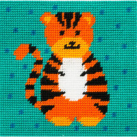 Juego de tapiz de Anchor "Tyler Tiger 1st Kit", bordado estampado, 15x15cm