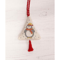 Anchor counted cross stitch kit "Hanger Christmas Decorations Characters set of 5 pcs", 10x10cm, DIY