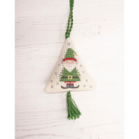 Anchor counted cross stitch kit "Hanger Christmas Decorations Characters set of 5 pcs", 10x10cm, DIY