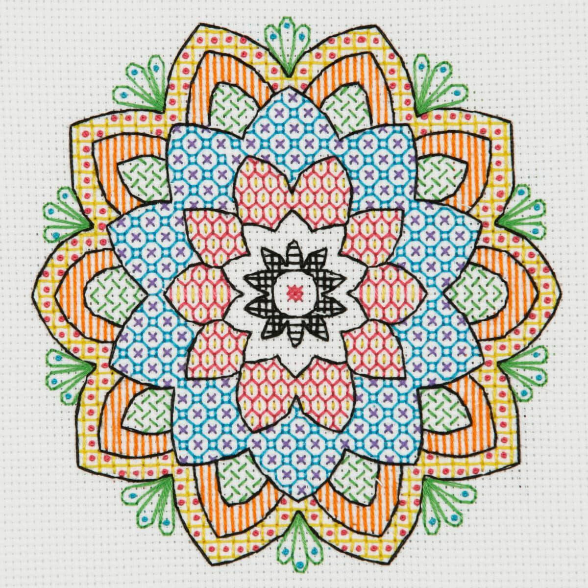 Anchor Blackwork Embroidery Pack "Mandala",...