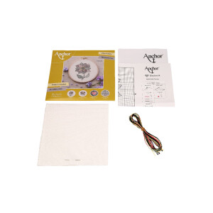 Anchor counted blackwork stitch kit "Dahlia", Diam 13cm, DIY