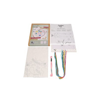 Anchor Freestyle kit de broderie "Fleurs graphiques", pré-imprimé, Diam 20cm