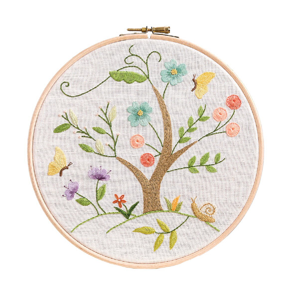 Anchor stamped freestyle stitch kit "Tree of Life 2 Linen", Diam 20cm, DIY