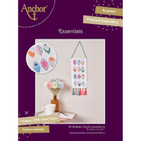 Anchor stamped freestyle stitch kit "Modern Graphic Leaves Banner Linen", 30x15cm, DIY