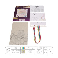 Anchor Freestyle borduurpakket "Honeycomb Linen", voorbedrukt, 25x25cm