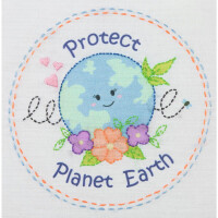 Anchor stamped freestyle stitch kit "Love Earth 1st Kit", 18x18cm, DIY