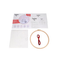 Anchor Freestyle borduurpakket met borduurring "The Kitchen Collection Linen Simply Beat", voorbedrukt, Diam 20cm