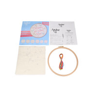 Anchor Freestyle Paquete de bordado con bastidor "Princess Collection Linen Dreams Come True", preimpreso, Diam 20cm