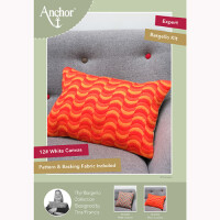 Anchor counted long stitch kit cushion with cushion back "Wave Bargello", 30x45cm, DIY