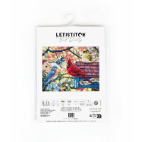 Letistitch counted cross stitch kit "Springtime Songbirds", 26x33cm, DIY