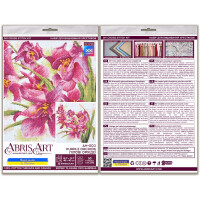 Kit a punto croce contato Abris Art "Orchide viola", 40x40cm, fai -da -te