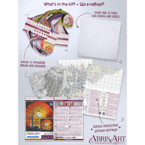 Abris Art counted cross stitch kit "Heron at sunset", 18x18cm, DIY