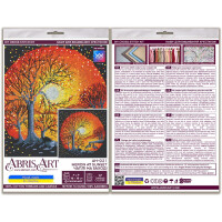 Kit di punto cross contato di Abris Art "Airone al tramonto", 18x18cm, fai -da -te
