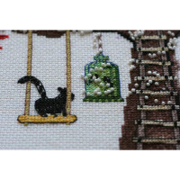Abris Art counted cross stitch kit "Cat house", 33x33cm, DIY