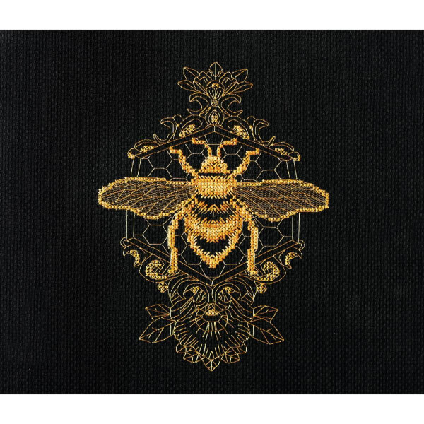 Kit di punto cross contato di Abris Art "Golden Bee", 14x18cm, fai -da -te