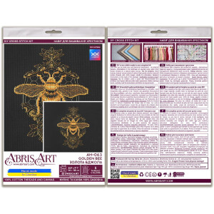 Abris Art Kreuzstich Set "Goldene Biene", Zählmuster, 14x18cm