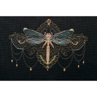 Abris Art counted cross stitch kit "Golden dragonfly", 16x24cm, DIY