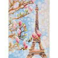 Abris Art counted cross stitch kit "Morning in Paris", 17x25cm, DIY