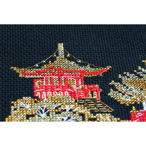 Abris Art counted cross stitch kit "Japan-1", 15x10cm, DIY