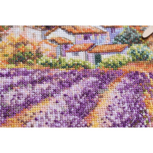 Abris Art Kreuzstich Set "Lavendelfelder", Zählmuster, 29,7x29,7cm