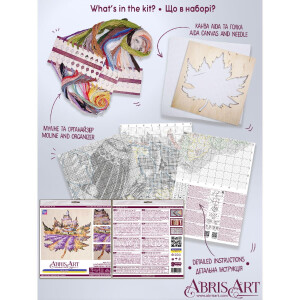 Abris Art telde Borduurpakket "Lavender Fields", 29,7x29,7cm, DIY