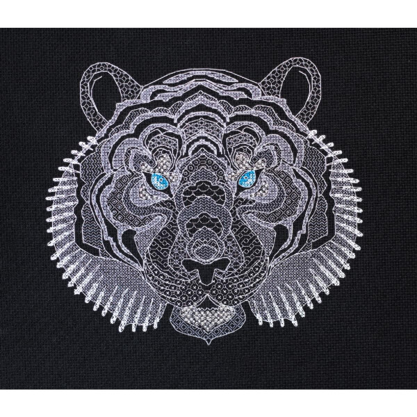 Abris Art counted cross stitch kit "White Tiger", 19x21cm, DIY