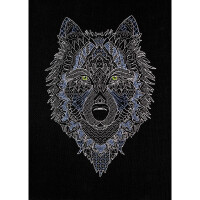 Abris Art telde Borduurpakket "Silver Wolf", 18x25cm, DIY