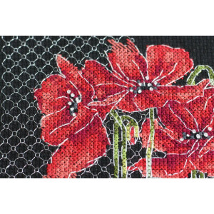 Abris Art counted cross stitch kit "Poppies", 17x22cm, DIY