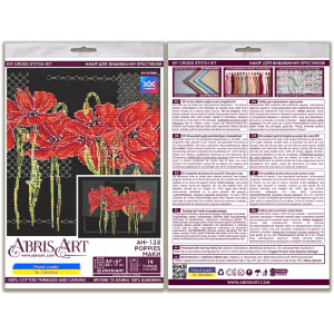 Abris Art telde Borduurpakket "Poppies", 17x22cm, DIY