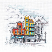 Abris Art telde Borduurpakket "Coloured Town-2", 21x22cm, DIY