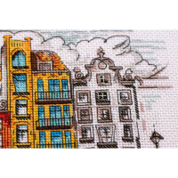 Abris Art counted cross stitch kit "Colored town-2", 21x22cm, DIY