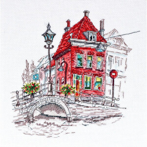 Abris Art counted cross stitch kit "Colored town-3", 22x20cm, DIY