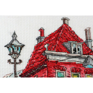 Abris Art counted cross stitch kit "Colored town-3", 22x20cm, DIY