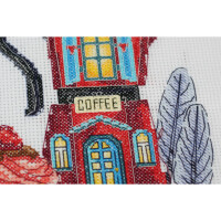 Набор для вышивания счетным крестом Abris Art "Кофейня", 15x19 см