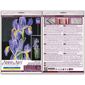 Abris Art kit de punto de cruz contado "Iris japoneses", 16x43cm, DIY