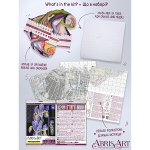 Abris Art kit de punto de cruz contado "Iris japoneses", 16x43cm, DIY