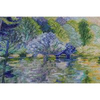 Abris Art counted cross stitch kit "Dawn over the river", 38x28cm, DIY
