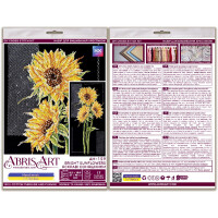 Abris Art Kreuzstich Set "Helle Sonnenblumen", Zählmuster, 48x21cm