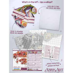 Abris Art telde Borduurpakket "Watercolor Fantasy", 28x28cm, DIY