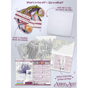 Abris Art counted cross stitch kit "Azure color", 15x28cm, DIY