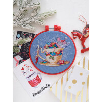 Abris Art counted cross stitch kit with hoop "Sweet dreams", 15x15cm, DIY