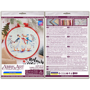 Abris Art counted cross stitch kit with hoop "Three...