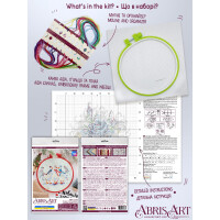 Abris Art telde Borduurpakket met Hoop "Three Cute Ganzen", 15x15cm, DIY