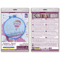 Abris Art counted cross stitch kit with hoop "Love is in the air", 15x15cm, DIY
