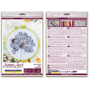 Набор для вышивания счетным крестом Abris Art с обручем "Пчелы", 15x15 см