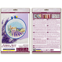 Abris Art counted cross stitch kit with hoop "Paths of Provence", 17x17cm, DIY