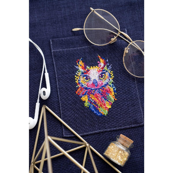 Kit a punto croce contato di Abris Art "Owl Baby", 8,3x5,4 cm, fai da te