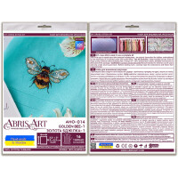 Kit di punto cross contato di Abris Art "Golden Bee-1", 5,3x8,3 cm, fai da te