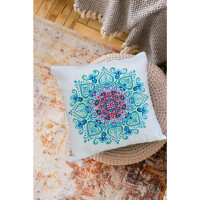 Abris Art counted cross stitch kit Cushion with Cushion back "Mandala", 30x30cm, DIY