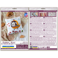 Abris Art counted cross stitch kit Cushion with Cushion back "An amusing trip", 30x30cm, DIY